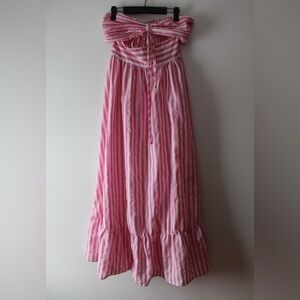 Pink and White Striped Maxi Dress